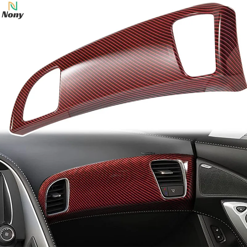 

NONY Carbon Fiber Look Dashboard Panel Trim Cover Interior Accessories for Chevrolet Corvette C7 2014-2019 (Red)