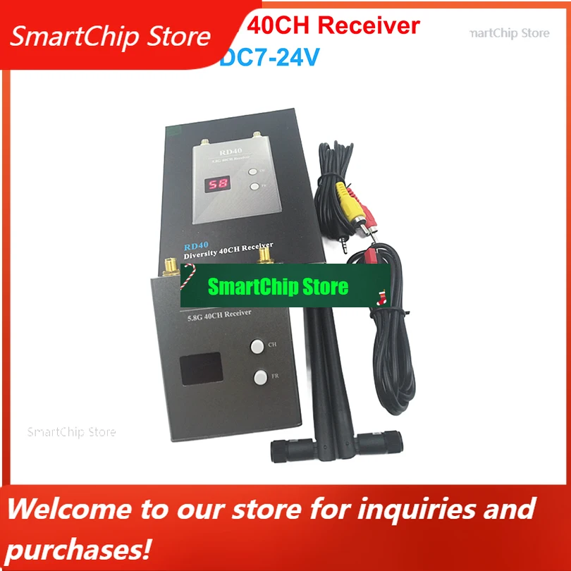 StoreRD40 5.8G 40CH / RC-HD 48CH HDMI-Compatible Wireless Audio Video Diversity Receiver Dual Antenna High Sensitivity Drone Pa