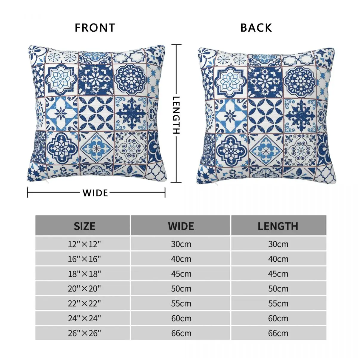 Portuguese Azulejos Pillowcase Pillows Cover Cushion Comfort Throw Pillow Sofa Decorative Cushions Used for Home Living Room