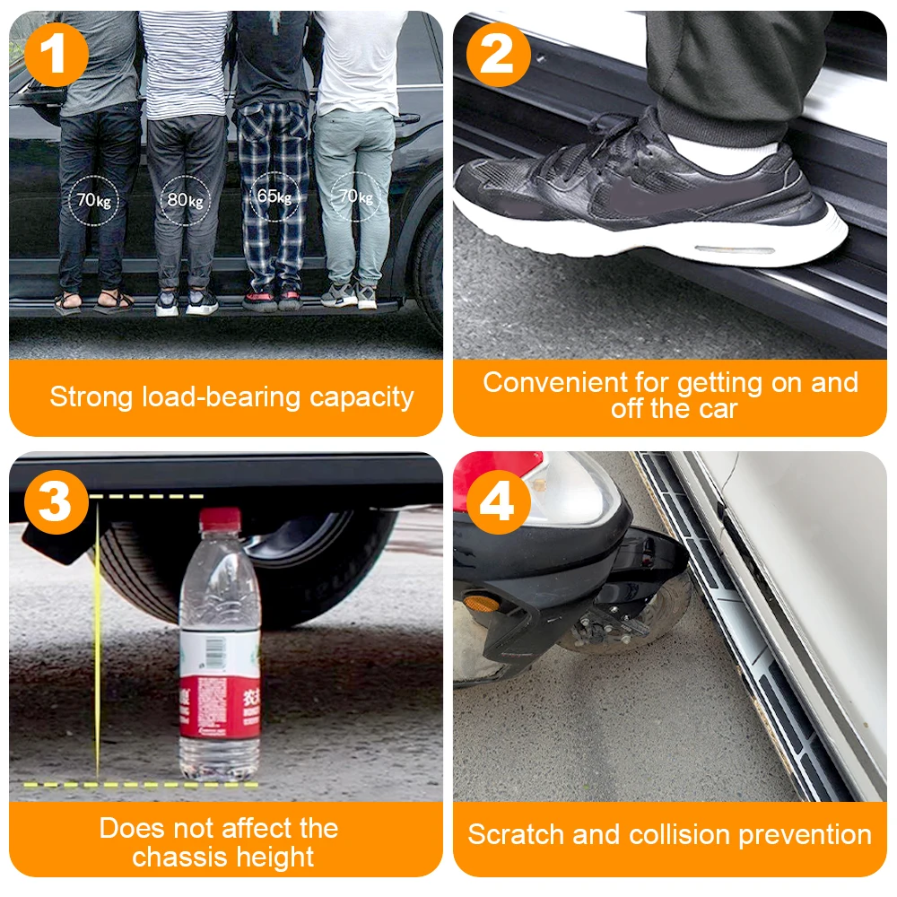 مصنع الساخن بيع OEM الدواسات الثابتة تشغيل مجلس لاند كروزر LC200 2016-2022 سيارة سبائك الألومنيوم خطوة الجانب القدم Ped #4