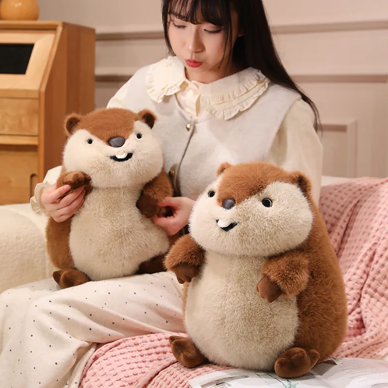 

12/35 см коричневый бабак, жирная кукла, кавайный мультфильм, дикое животное, счастливый улыбающийся плюшевый подарок на день рождения