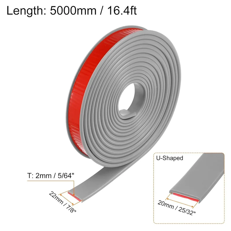 AB15-5M Flexible U-Shape Edge  Banding Furniture Edge Strip Self Adhesive Edging Trim Edge Protector For Countertop Cabinets