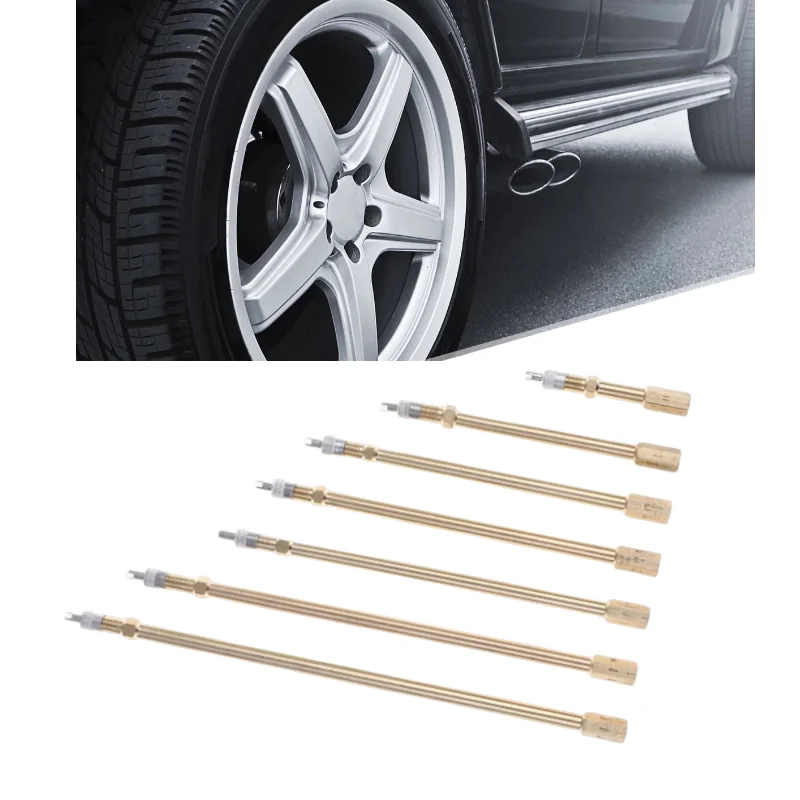 

1Pcs Car Auto Truck Brass Wheel Tire Valve Cap Tyre Stem Extension Pole Extender Accessories 50/100/140/180/200mm