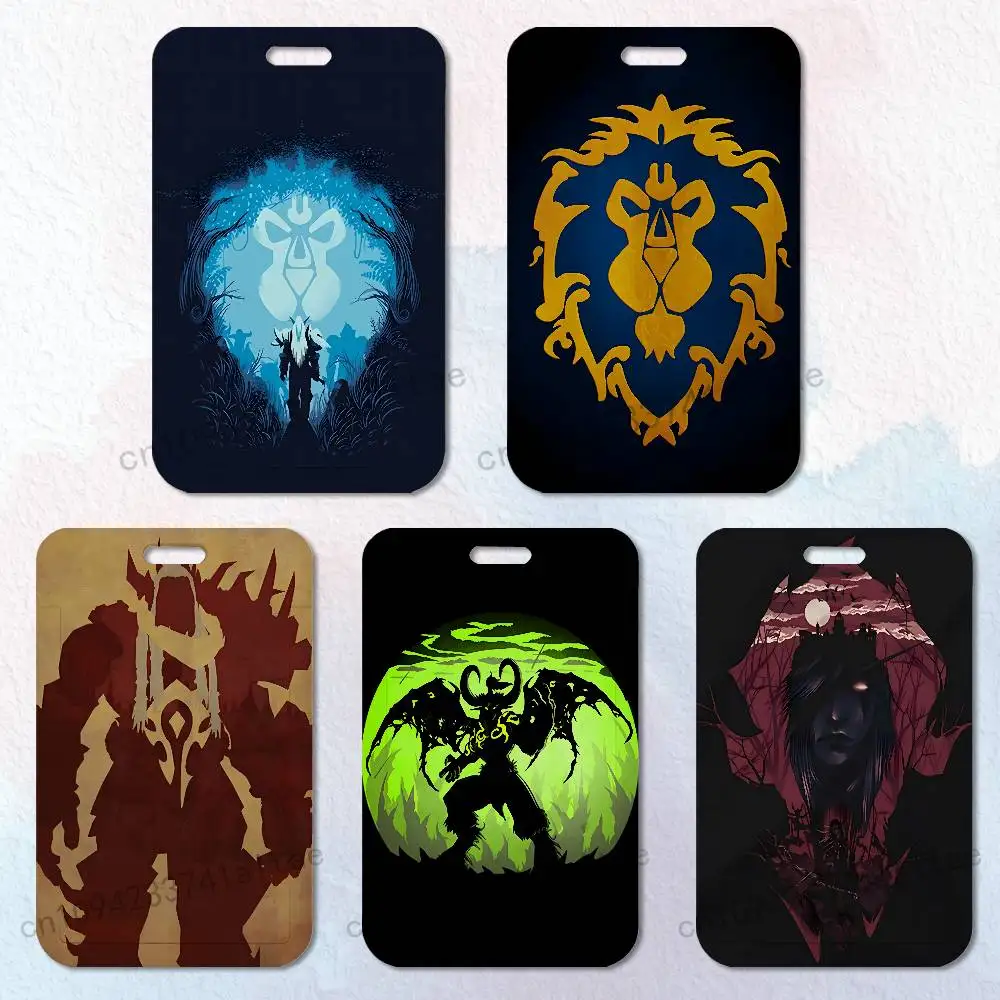 Game W-World Of W-Warcraft Badge Holder Pass Bus Work Card Cover Chest Pocket Students Gift ID Card Holder