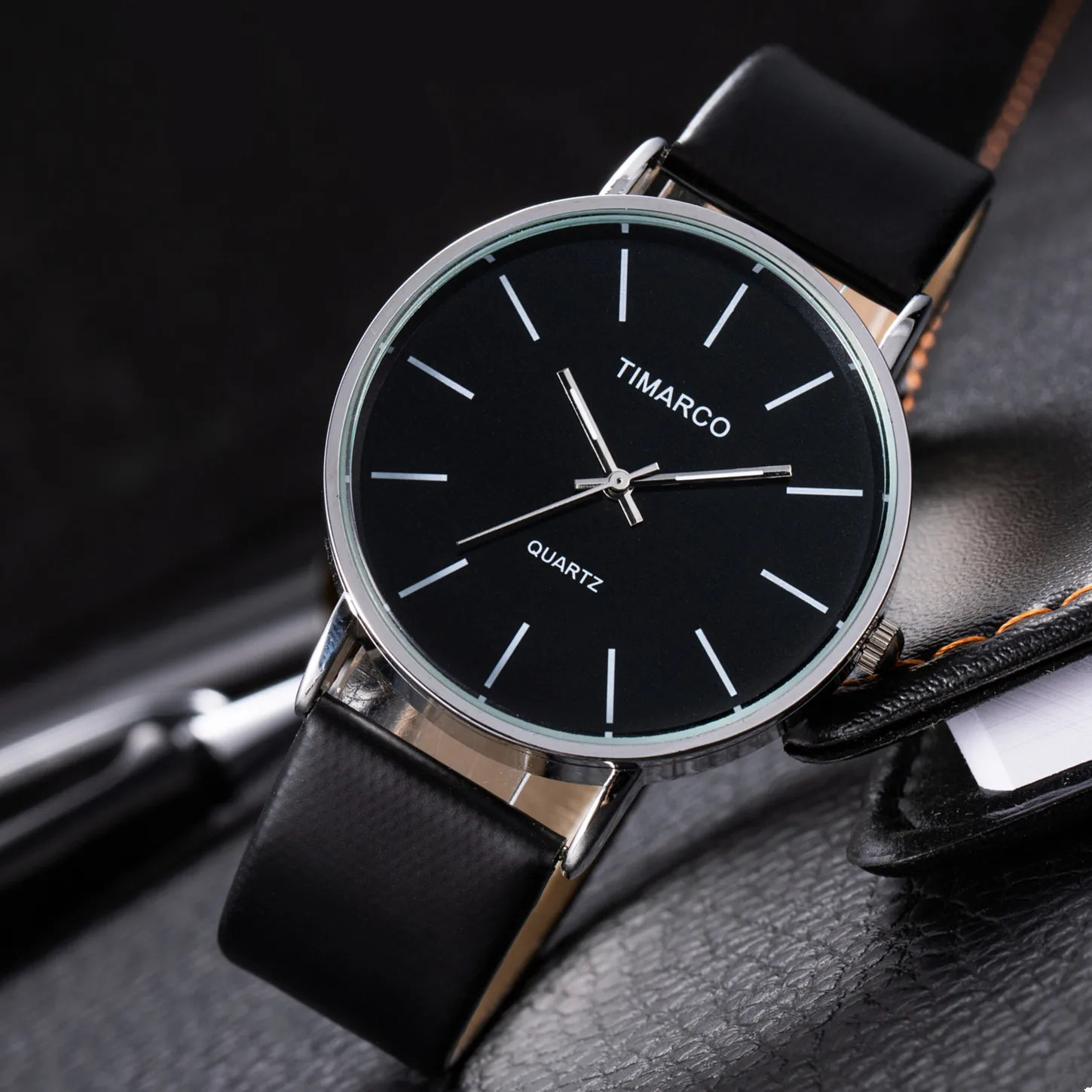 Men's and women's minimalist belt quartz watch for couples, men's belt watch quartz watch