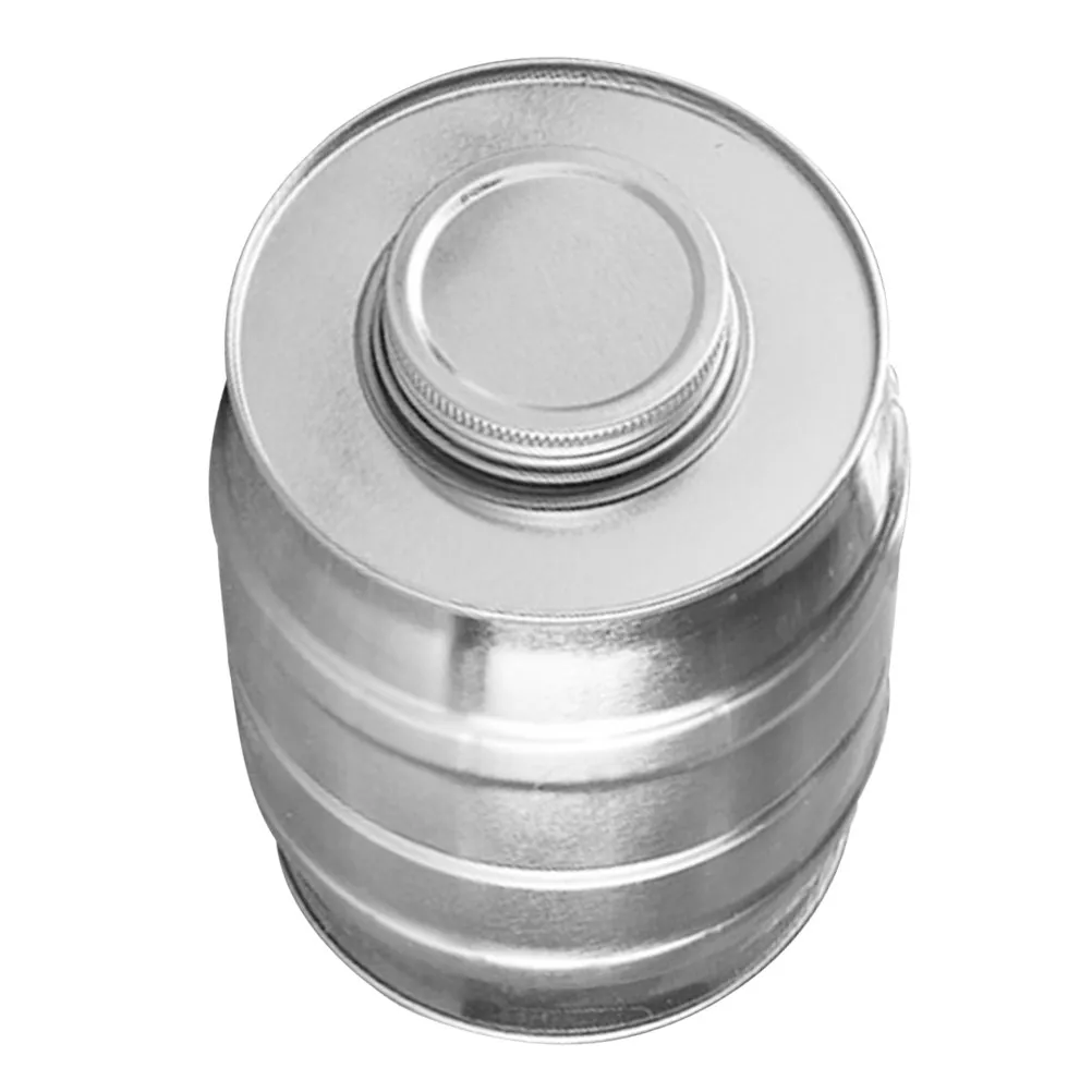 Retro Wine Barrel Shaped Tinplate Coffee Canister Airtight Seal with Built- Valve for Beans Ground Coffee Tea Sugar Flour view 4