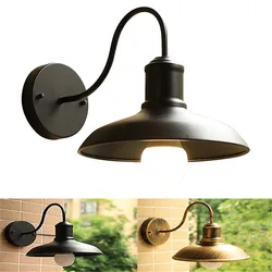 Aplique de pared de cuello de cisne rústico negro para exteriores, luz de Granero, aplique de pared de granja industrial para Patio, garaje, Baño