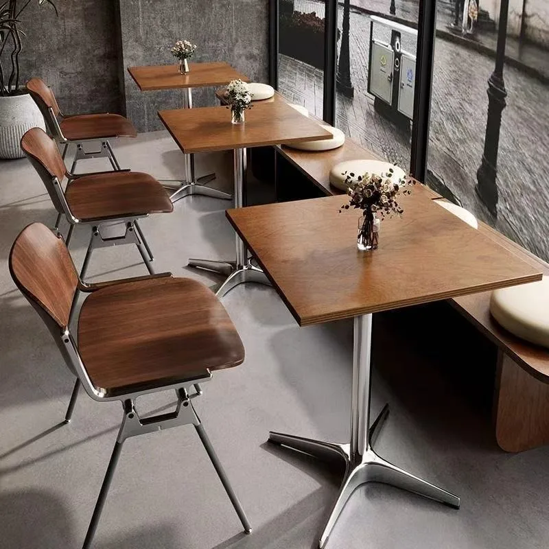 Internet celebrity Chinese antique cafe Ocean board table and chair combination Korean milk tea
