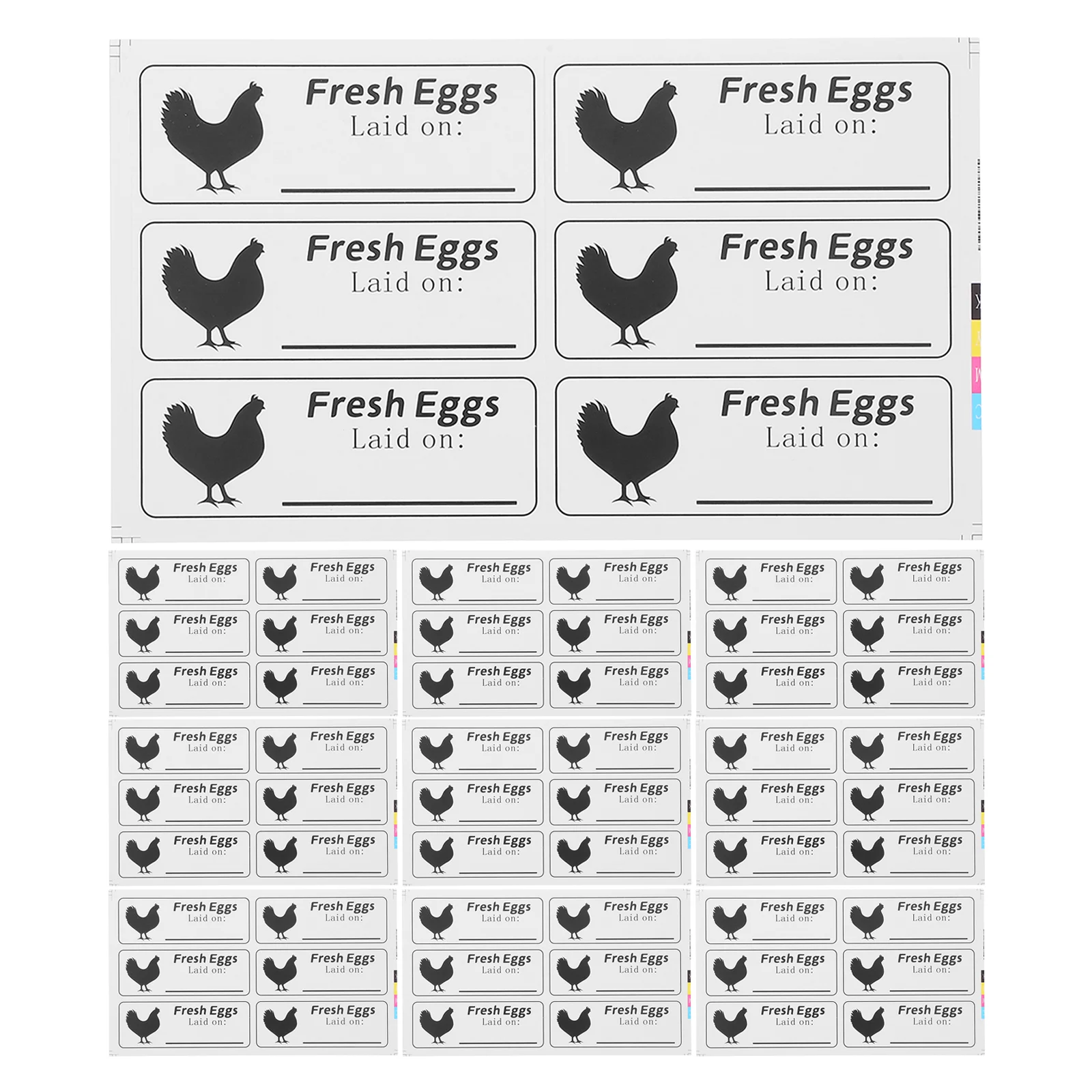 

40 Sheets Farm Fresh Eggs Produce Dates Care Stickers Label Handwriting Farmers Market Packaging