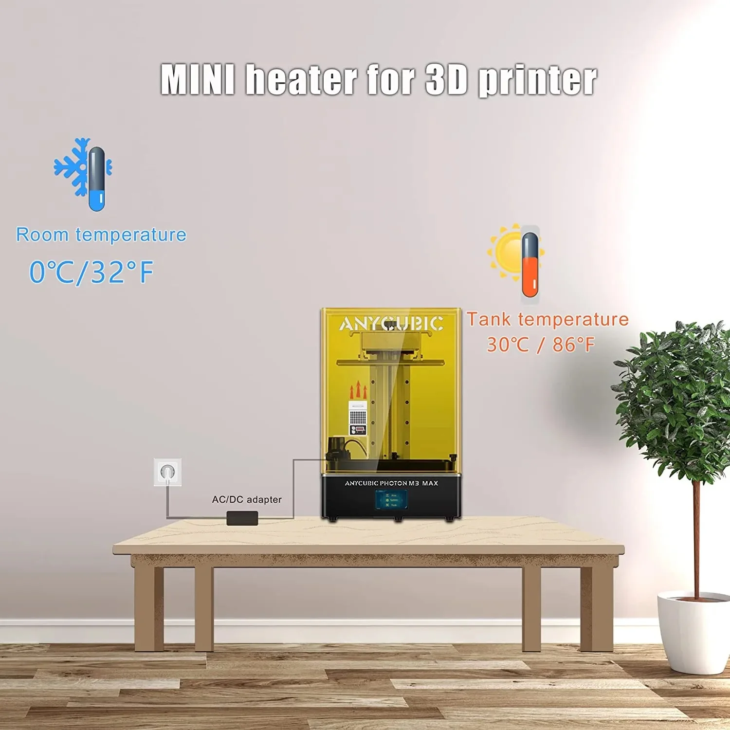 Mini-Heizung für ELEGOO Saturn 3 Ultra 3D-Drucker, 3D-Drucker-Temperaturregler