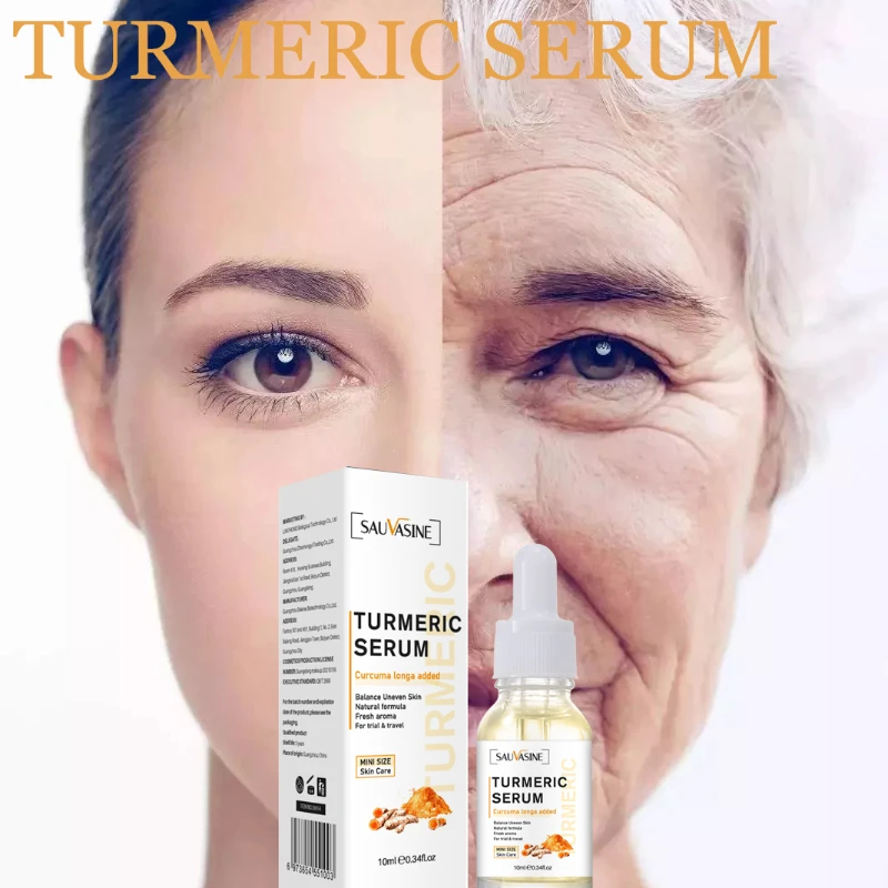 

Turmeric Essential Oil Remove Dark Spots Anti Wrinkle Face Serum Therapeutic Acne Shrink Pores Whitening Moisturizing Skin Care