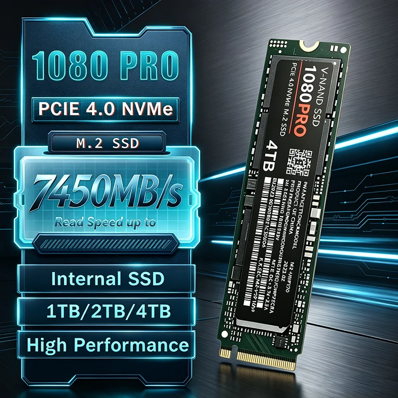 M.2 Nvme 4Tb Pcie 4.0 Ssd - Velocidade de Leitura de 7450MB/s, Grande