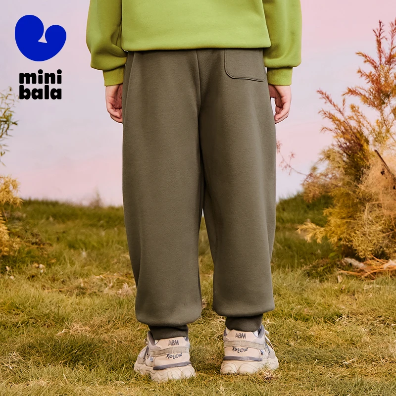 سروال أطفال صغير بالا 2025 شتاء جديد مبطن بالصوف بنطلون مريح فضفاض #6