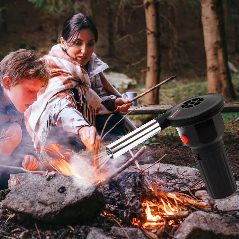 

BBQ Grill Fire Bellows Handheld Portable Fire Bellows Grill Accessories Aluminum Alloy Kitchen Tool for Picnic Camping Cooking