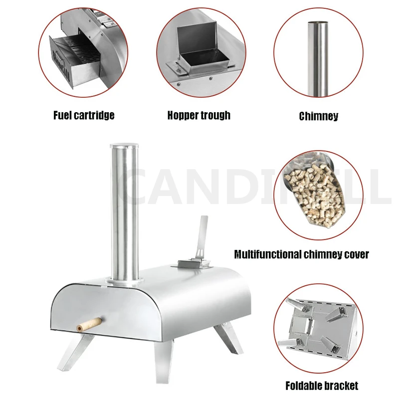 Home Outdoor Portable Pizza Oven Wood Pellet Burning Pizza Maker Baking Oven Outside Griller Steak Oven