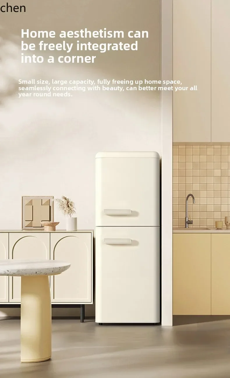 refrigerator retro single door double door small household kitchen refrigerated and frozen mini