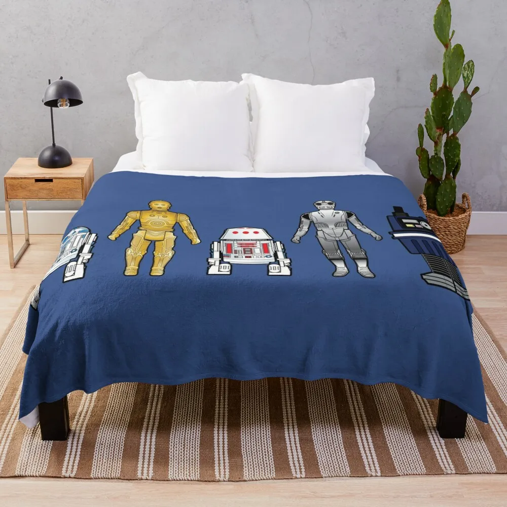 Retro Kenner action figure Robots Throw Blanket Soft Big Plaid on the sofa Blankets