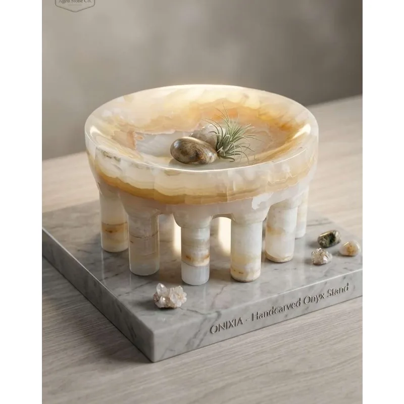 Natural jade fruit plate storage model room Home coffee table Dining table Bar decoration High-end fruit plate