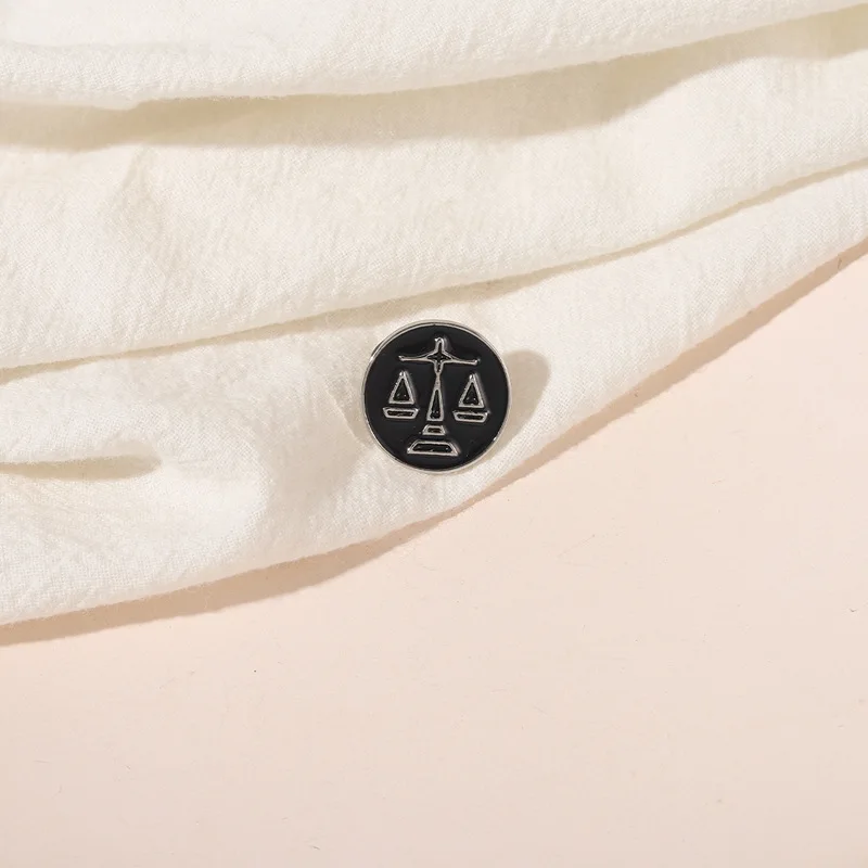 Libra Metal Brooch Pins Denim Hat Badge Collar Jewelry dress jeans Gift for Women kids