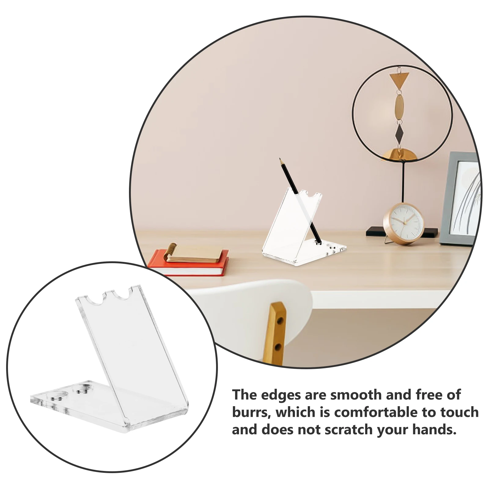 

Acrylic Pen Display St Clear Makeup Brush ganizer Storage Rack Desk Holder Long Time Use Practical Smooth Edge