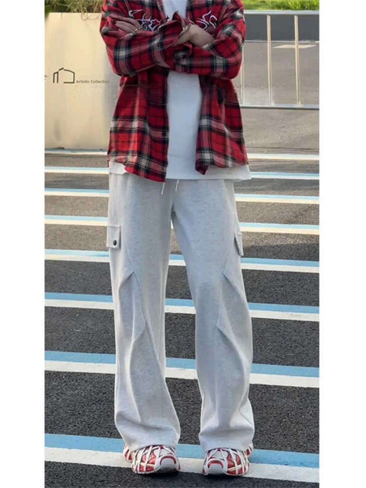 

Мужские спортивные брюки Cleanfit American Style: модные, плиссированные, свободные, прямого кроя, для весны и осени