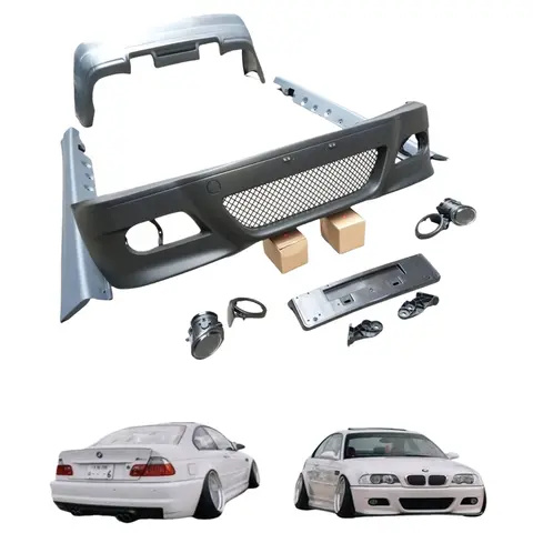 High Quality Car Body Kit For BM-W E46 Old 3 Series Upgrade M3 Style Front Rear Bumper Side Skirts Bodykit Accessories