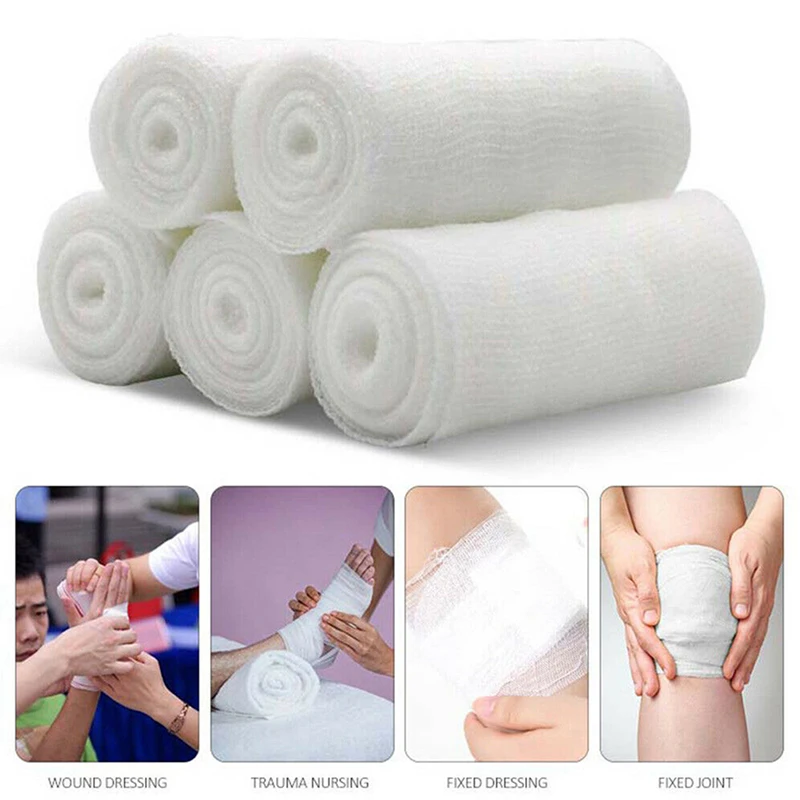 (.) Emergency PBT Elastic Bandages  Gauze First Aid Kit For Home Care Wound Dressing Nursing Survival Supplies