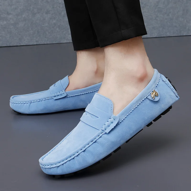 Men's Dress Shoes, Handcrafted Leather Loafers, Casual Flat Driving Shoes, Moccasin Loafers