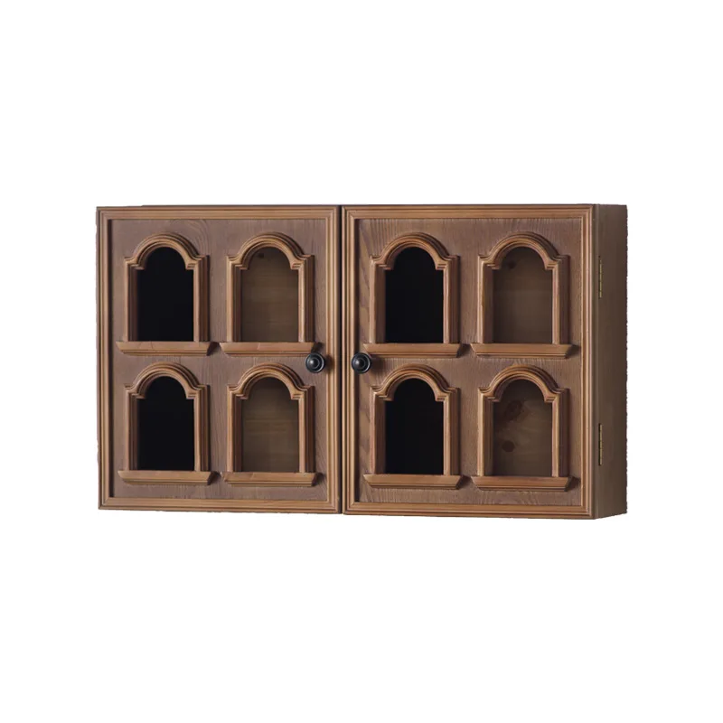 Storage Cabinet Kitchen Wall Storage Cabinet Middle Antique Entrance Solid Wood Cabinet American Shelf