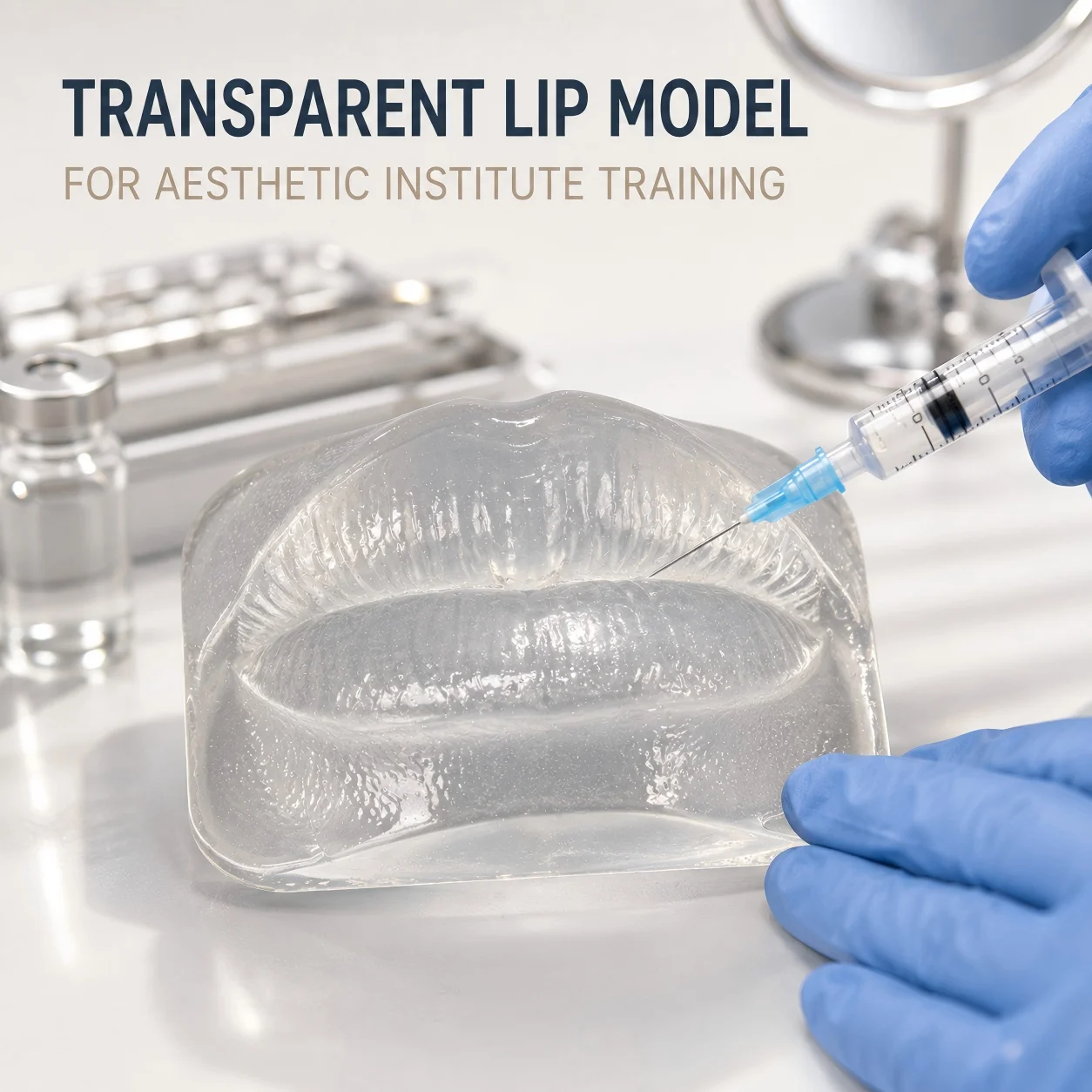 Transparentes Lippenfüller-Injektions-Übungspuppenmodell für Tattoo- und Make-up-Praxis, Realistisches Stimuliertes Lippenmodell