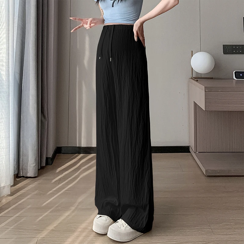 Pantaloni premaman a vita alta con coulisse estiva su pantaloni stile Slouchy pantaloni larghi dritti a gamba larga per la gravidanza giovanile 3XL