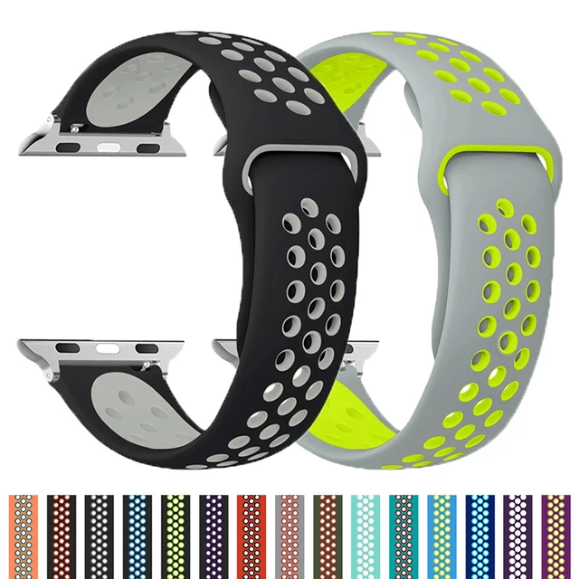 Silikonowy pasek do Apple Ultra 3 2 1 49MM, sportowy pasek do Iwatch Series 11 10 9 8 SE 3 46mm 45MM 41MM 44MM 42MM, oddychający pasek