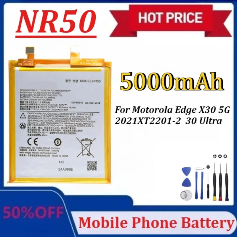 

Upgraded NT50 NR50 MT45 MB40 NA50 for Motorola Moto EDGE 20 Lite/Fusion Edge X30 5G S PRO 30 Pro Phone Batteries+Tools