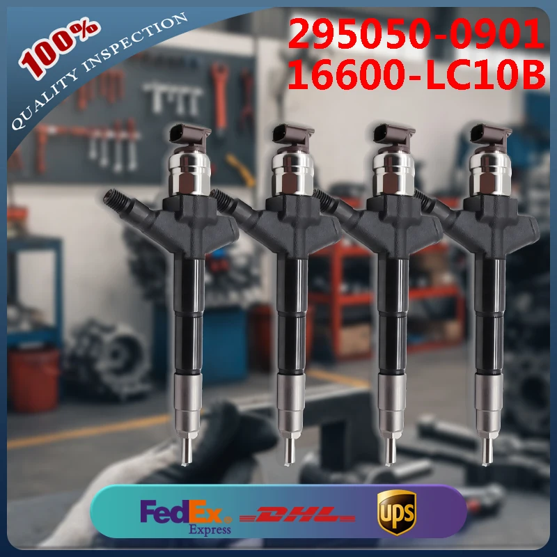 

4PCS 295050-0901 16600-LC10B Common Rail Injector for Nissan Cabstar YD25 Euro 5 Diesel Engine