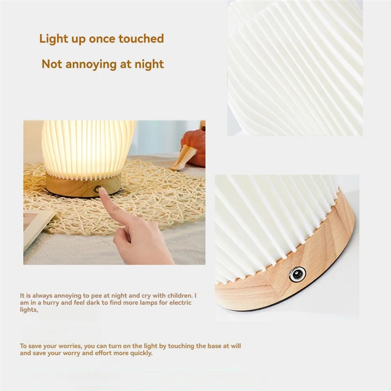 LICE-Dimmable Novelty Small Table Lamp For Bedroom Vintage Style Striped Small Night Light Lamp Bedside Lamp