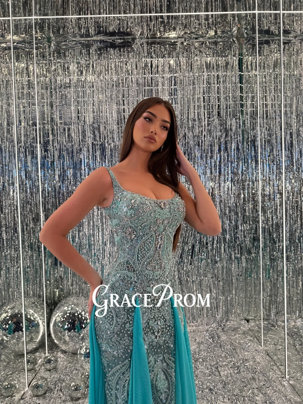 

GraceProm Stylish Sleeveless Evening Dress 2026 Chic Carpet Gown Romantic Elegant Floor-Length Party Gown فساتين سهرة