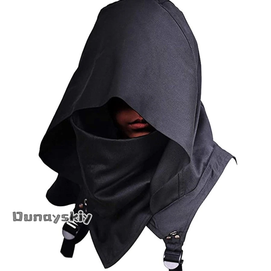 Cyberpunk Cospaly capa con capucha disfraces con capucha sombrero de asesino traje de guerrero y uso diario trajes de disfraz de juego de rol de Halloween