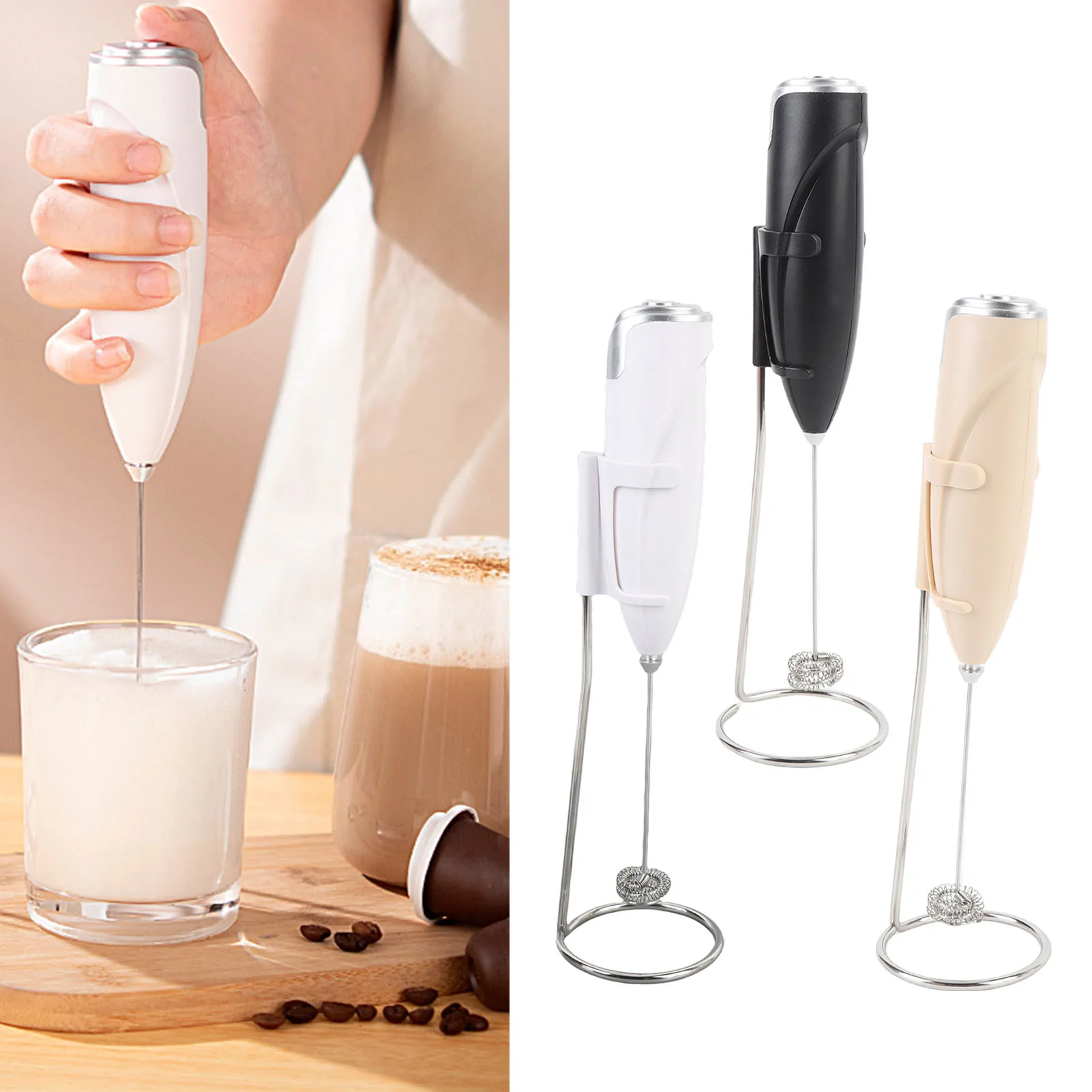 

Portable Milk Frother Wand Handheld Electric Foam Maker Multifunctional Handheld Electric Foam Maker for Home and Restaurant