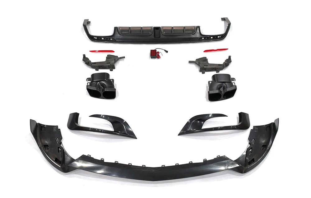 

For S Class W222 Genuine S63 S65 B700 Style Body Kit 2014~2017y Car Upgrade Parts Front Lip Fog Light Covers Rear Diffuser With