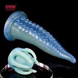 FAAK Silicne Anal Plug Octopus Shrinking Ball Deep SeaTentacles Design Curved Dildos Bumpy G-spot Stimulate Sex Toys For Women