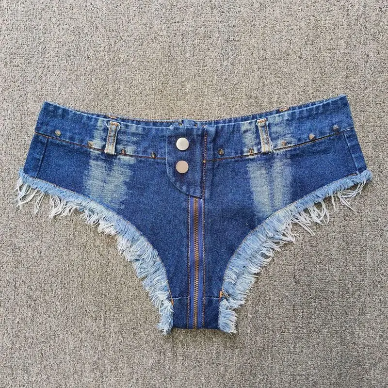 Sexy Zipper Open Denim Shorts Women Summer New Hot Pants Low Waist Shorts Jeans Y2k Shorts