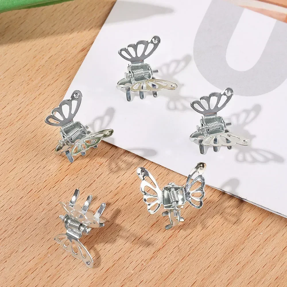 2024 Mini Metal Hollowed Butterfly Hairpin Korean Sweet Vintage Hair Claw Girls Children Fashion Hair Clips Headwear Accessories