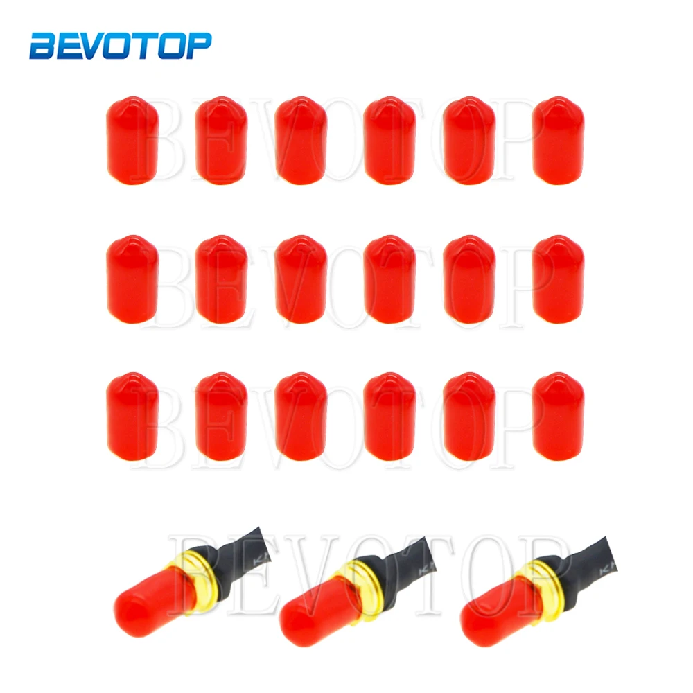 100pcs/Lot 6mm ϕ6 Protective Cover Rubber Covers Dust Cap Red for SMA Female Connector or Metal Tubes