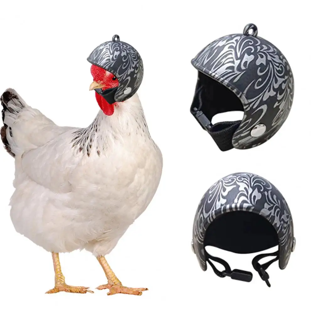 Chicken Helmet Small Pet Hard Hat Safe Material Adjustable Bird Quail Pigeon Hat Safe Headgear for Small Birds Cute