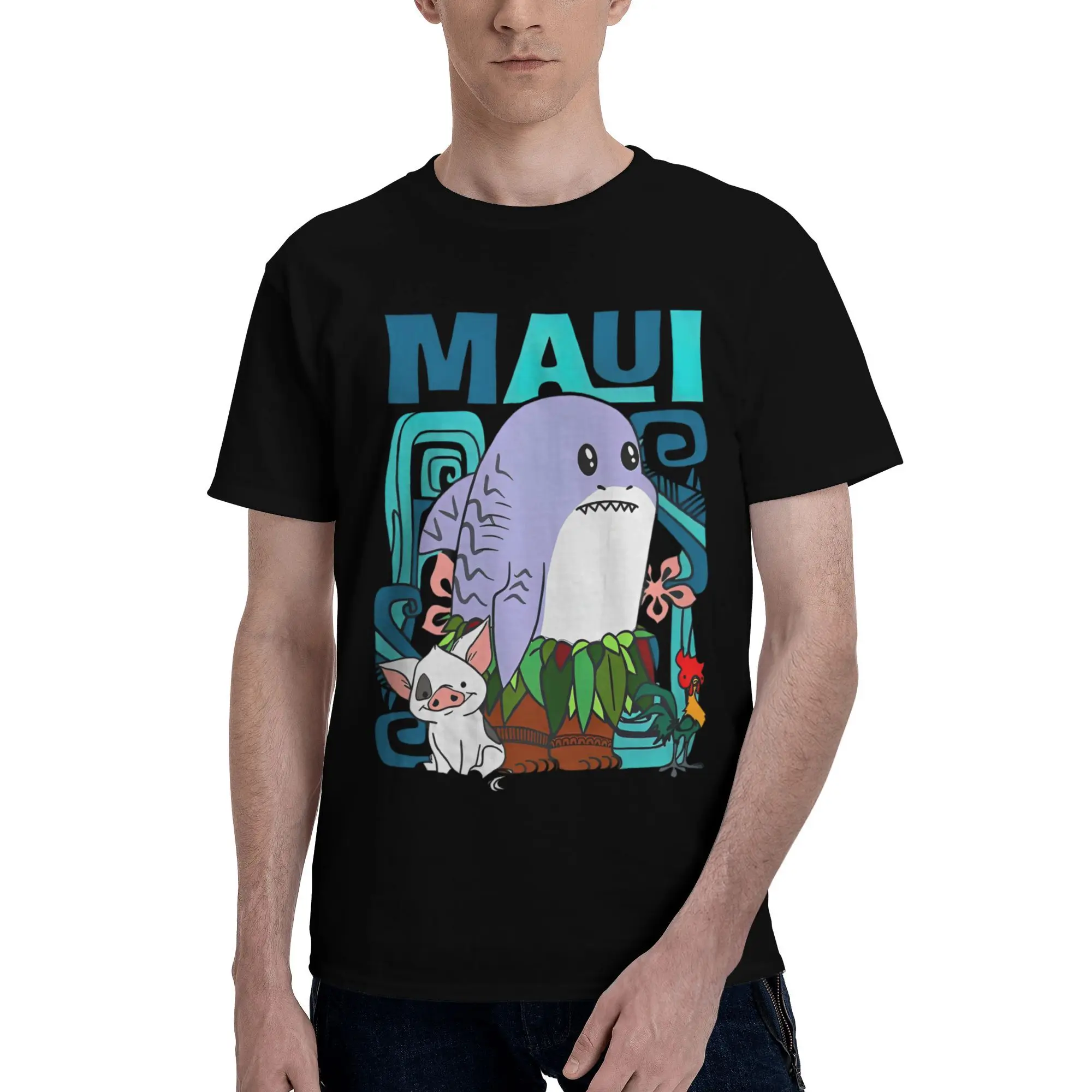 

Men's Moana Matching T Shirts Pure Cotton Tops Novelty Short Sleeve Crewneck Tee Shirt 4XL 5XL 6XL T-Shirt