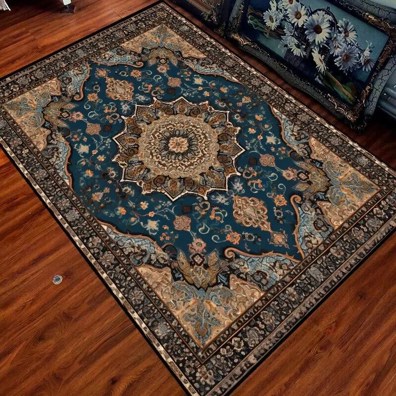 Retro Bohemian Carpet in The Living Room Distressed Persian Decoration Bedroom Rug Decor Coffee Tables Study Entrance Door Mat