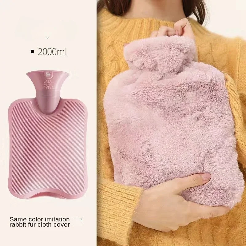 Rabbit-like Plush Hot Water Bottle Lasting Warmth Large-capacity Pouring Water PVC Hand Warmers Warm Water Bags