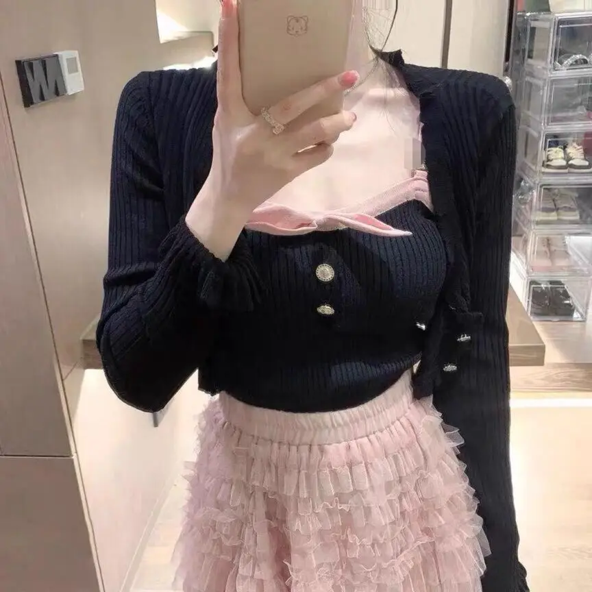 Xiaxin High Waist Tulle Long Skirt A-Line Cake Skirt Pink Layered Ethereal Girl's Skirt Commute Style Pure Color Summer 