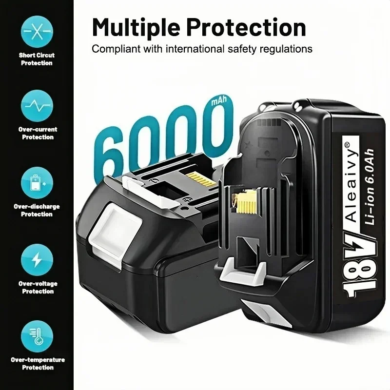 

New for Makita 18v Battery With Charger Rechargeable Lithium Ion for BL1850 BL1880 BL1860B LXT400 Power Tool Makita 18 v Battery