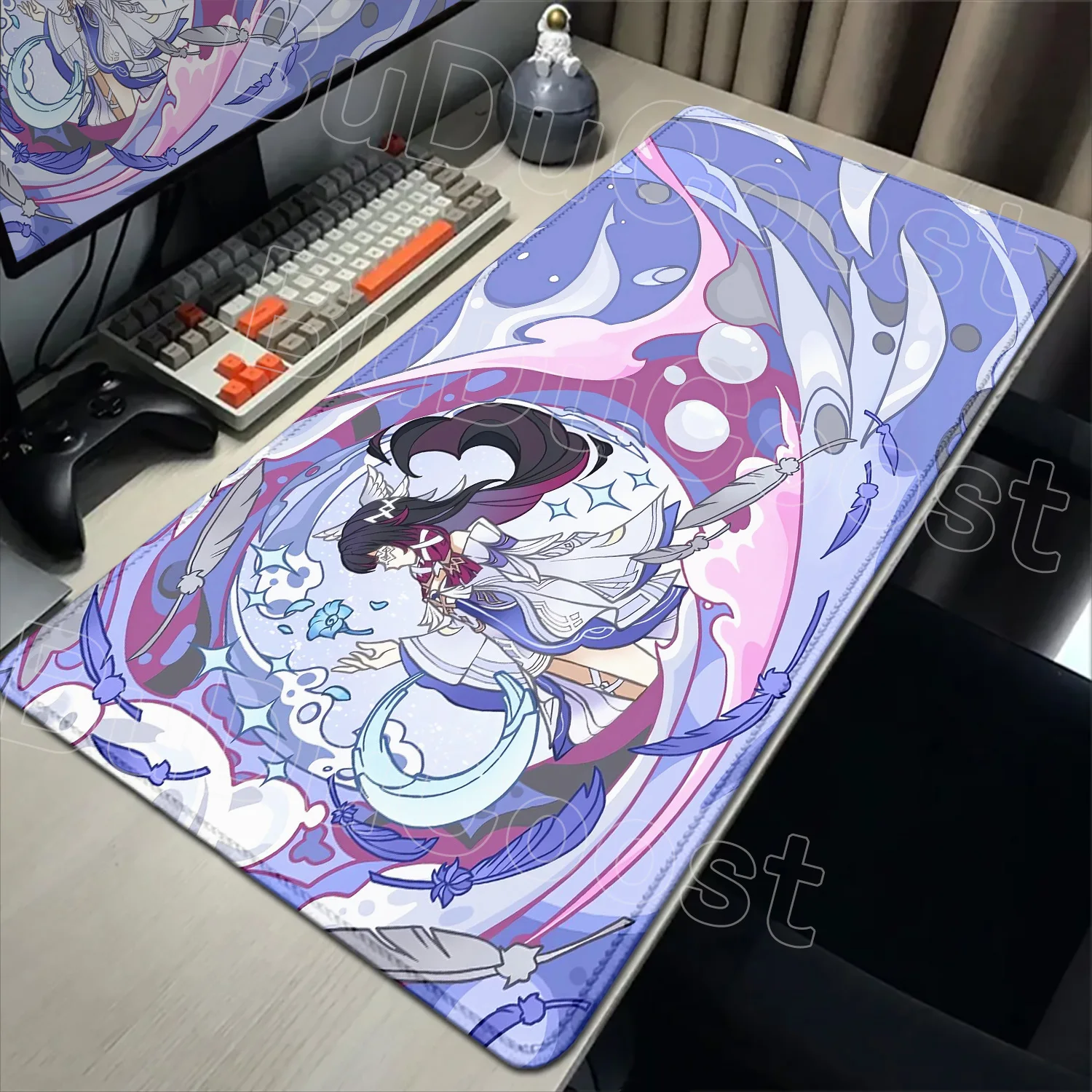 Kawaii Genshin Impact Columbina Mouse Pad Gaming Locking Edge Big Computer Game Large Rubber Non-slip Mousepad Laptop Desk Mat